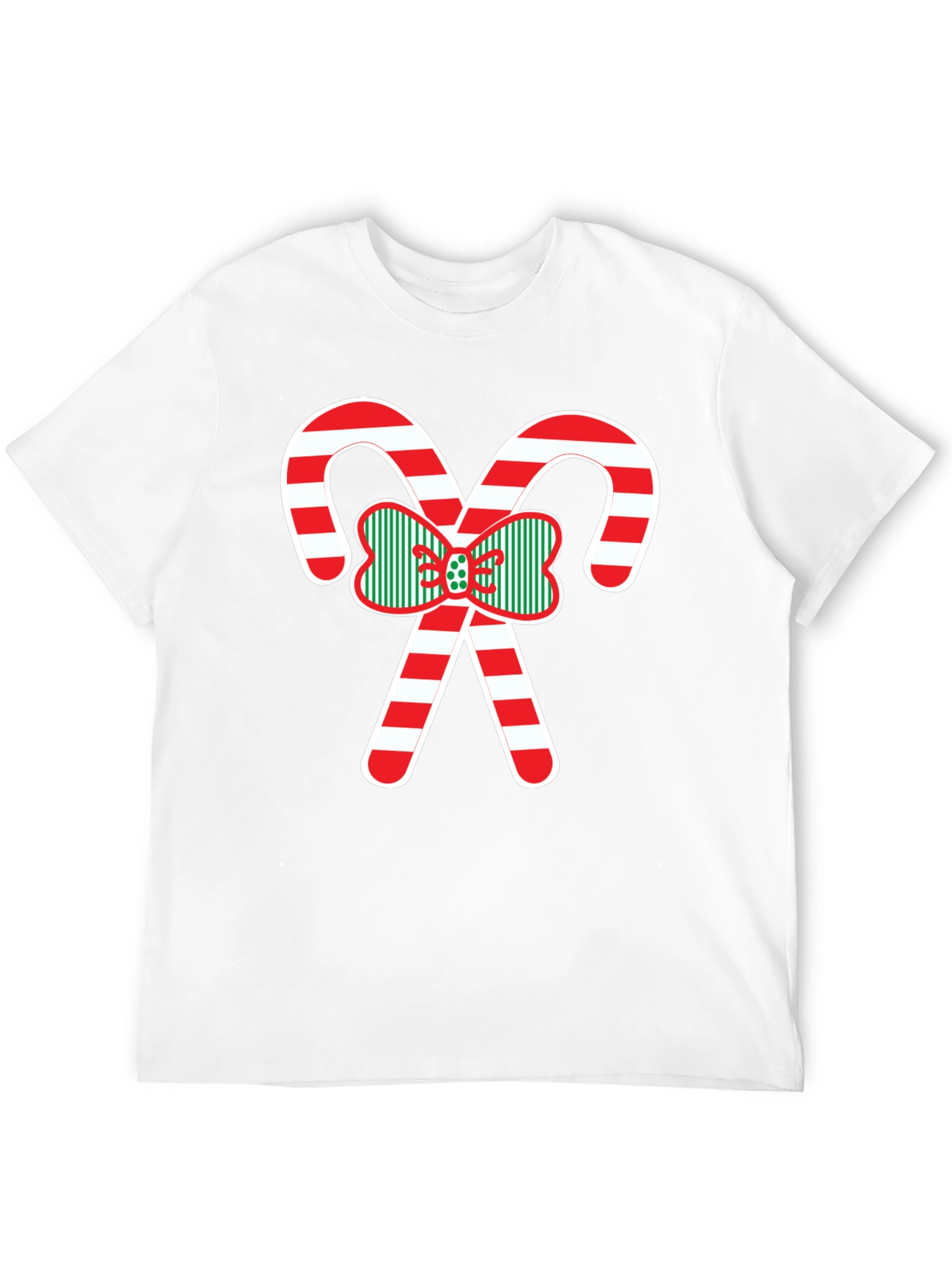 Christmas Candy Cane Bow T-Shirt