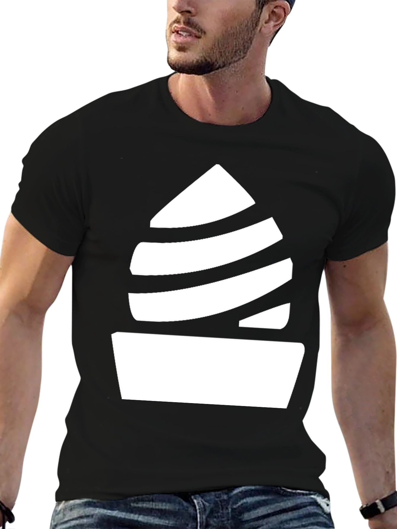 Minimalist Swirl Tee - Black Graphic T-Shirt