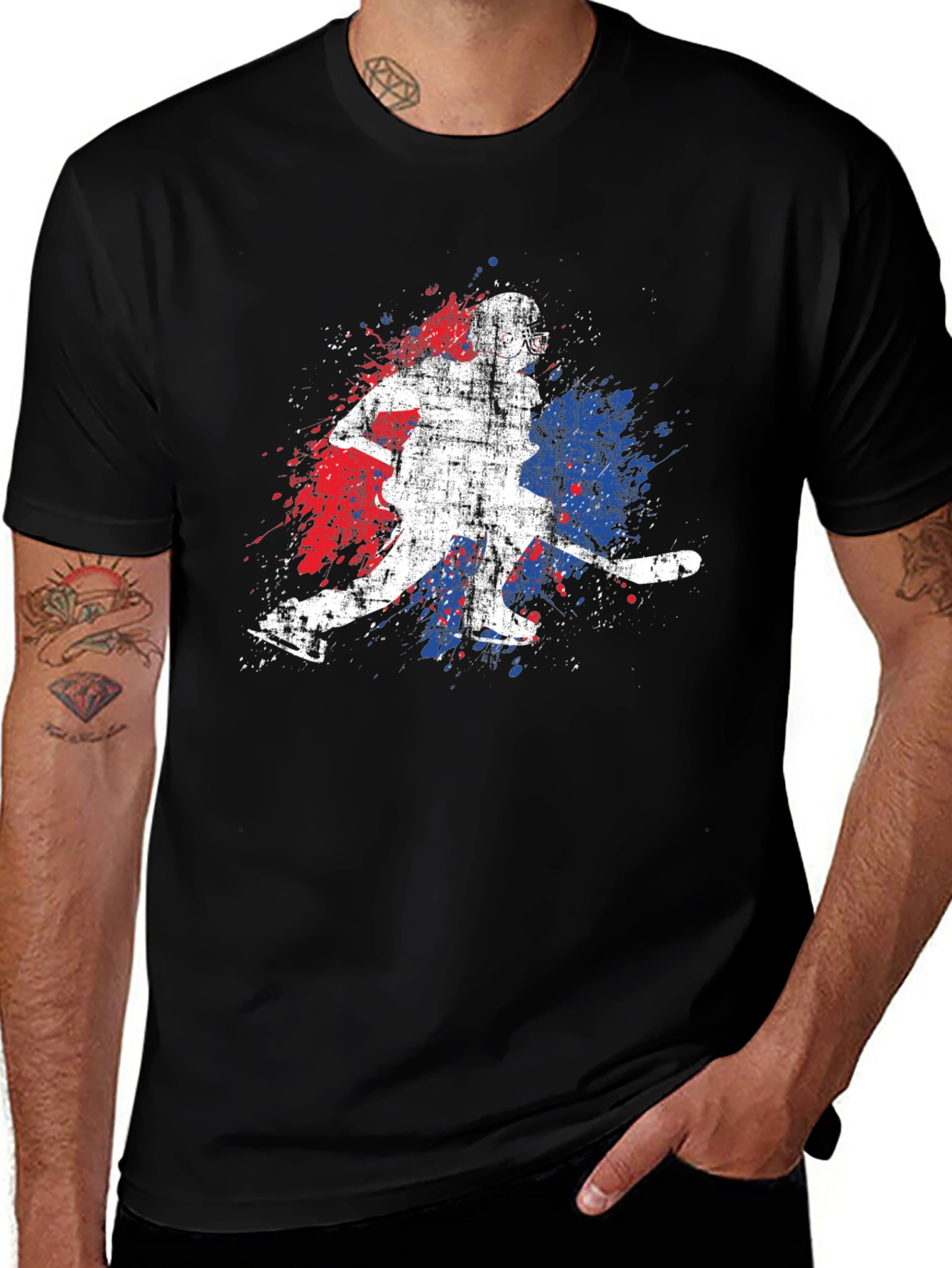 Hockey Player Graphic Tee - Sporty Style