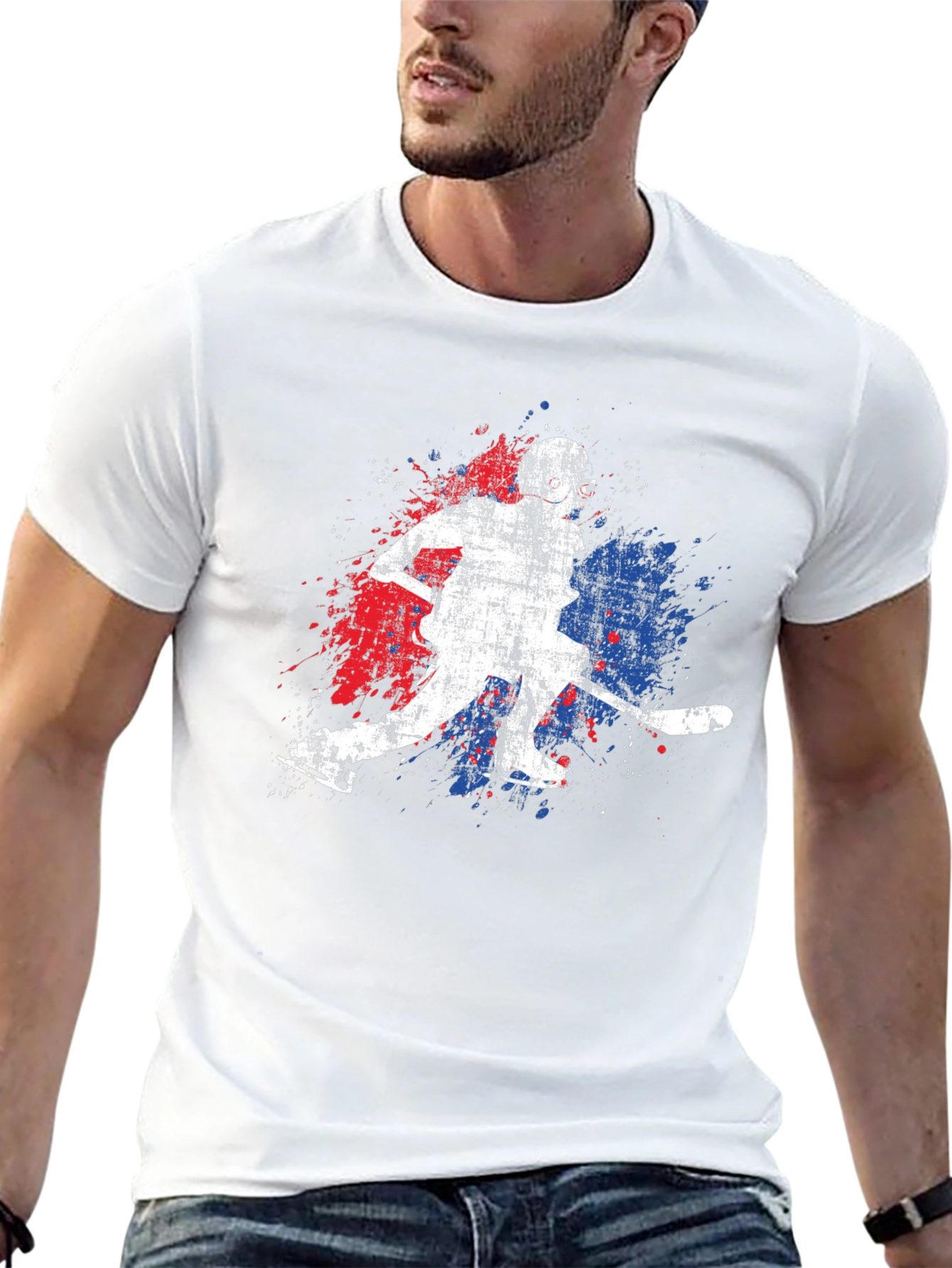Hockey Player Graphic Tee - Sporty Style