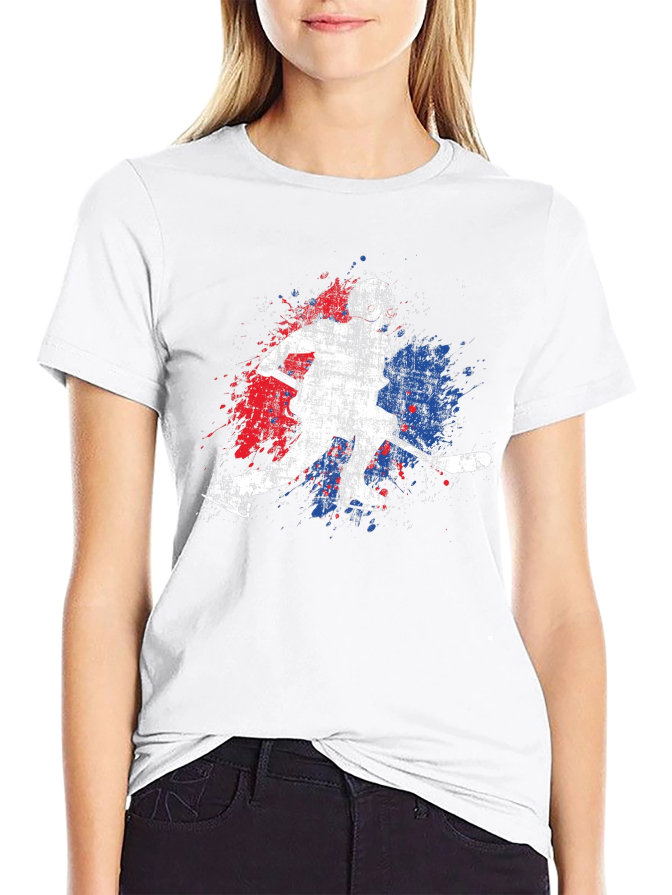Hockey Player Graphic Tee - Sporty Style