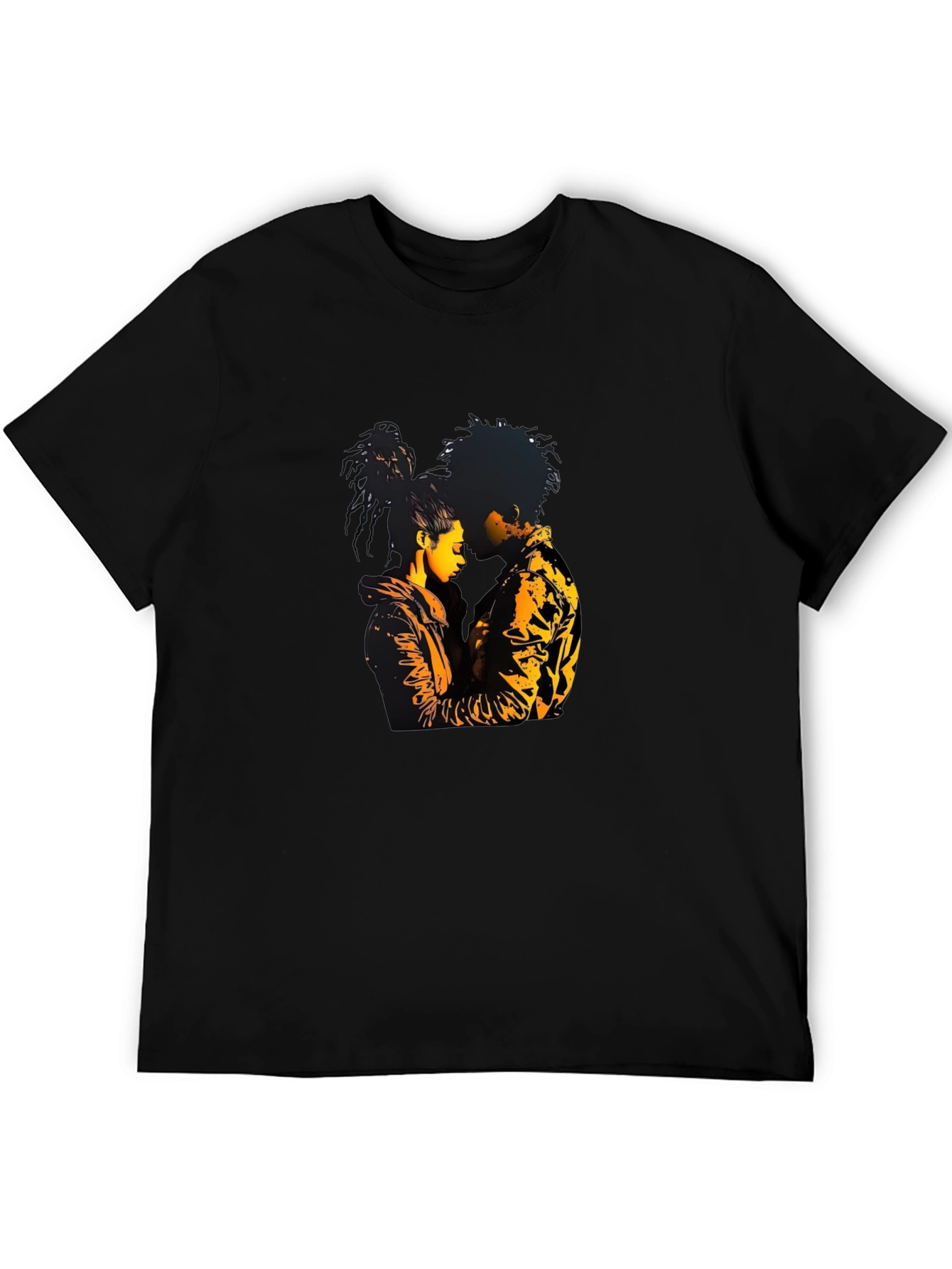 Couple Graphic Black T-Shirt