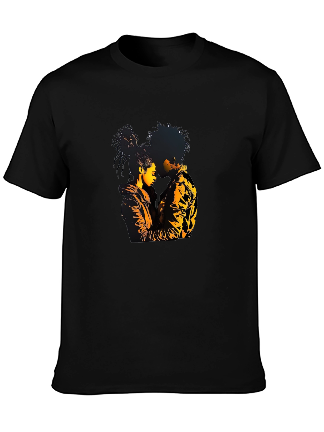 Couple Graphic Black T-Shirt