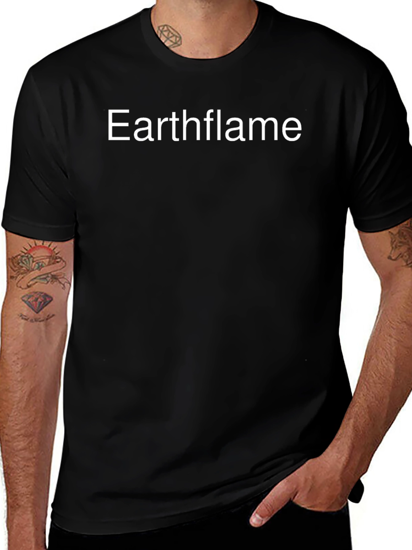 Earthflame Black Graphic Tee - Casual Comfort