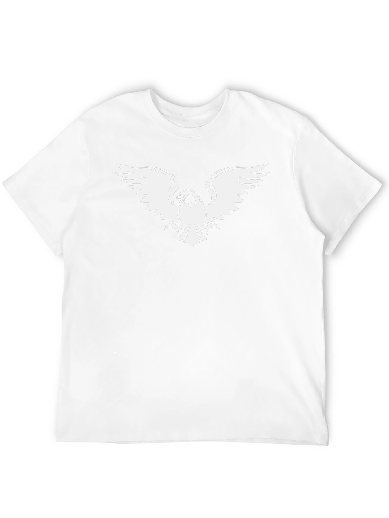 Black T-Shirt with White Eagle Graphic Print