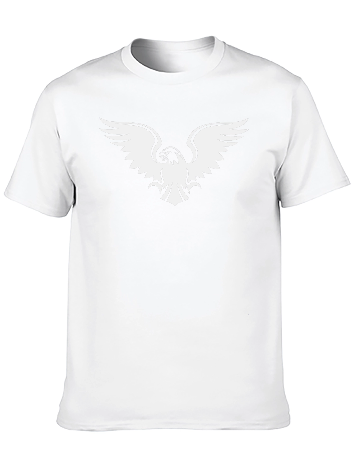 Black T-Shirt with White Eagle Graphic Print