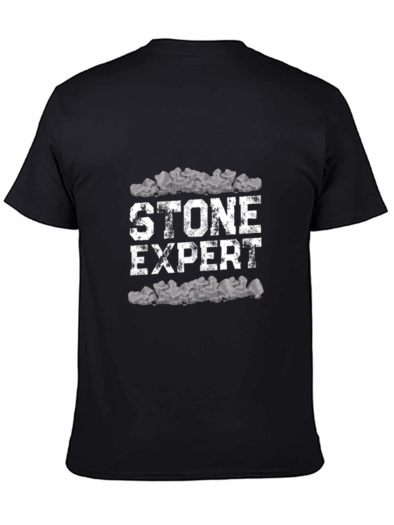 Stone Expert Graphic Tee - Black Cotton Comfort