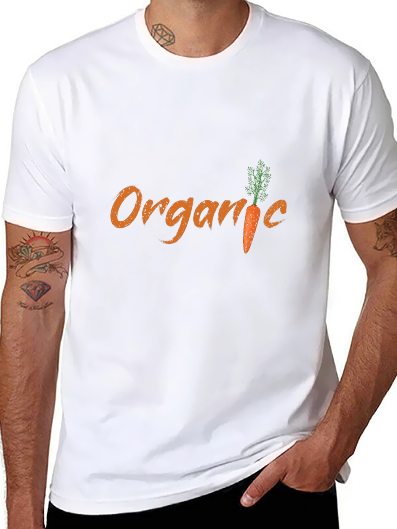 Organic Carrot Graphic Tee - Soft Cotton Blend