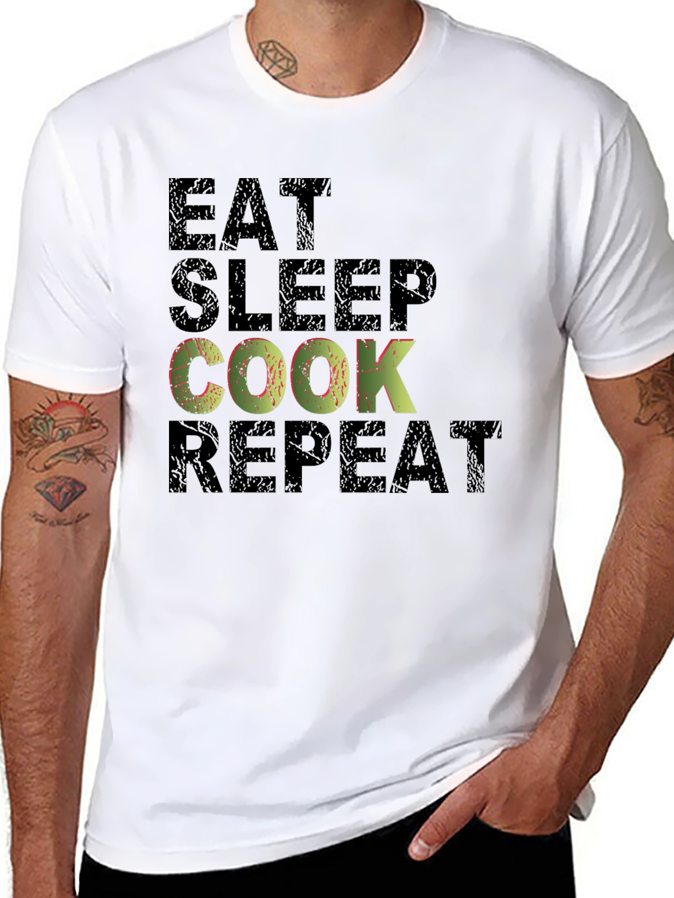 Eat Sleep Cook Repeat Graphic T-Shirt