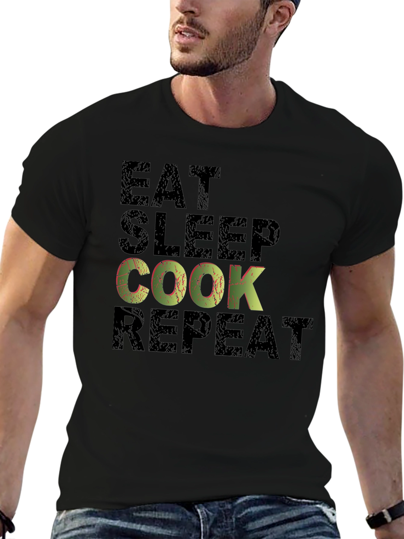 Eat Sleep Cook Repeat Graphic T-Shirt