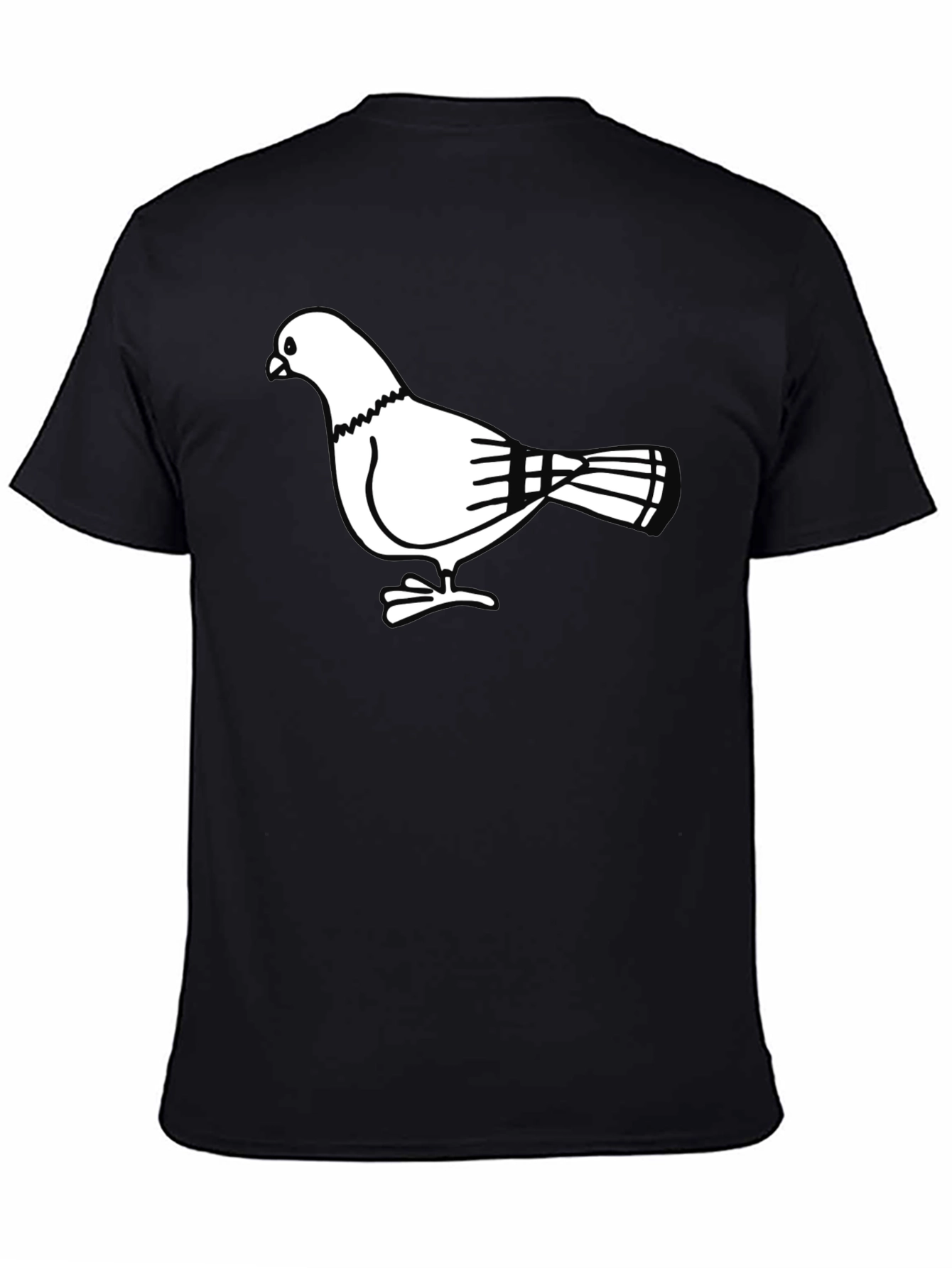 Pigeon Graphic T-Shirt - Black Cotton Tee