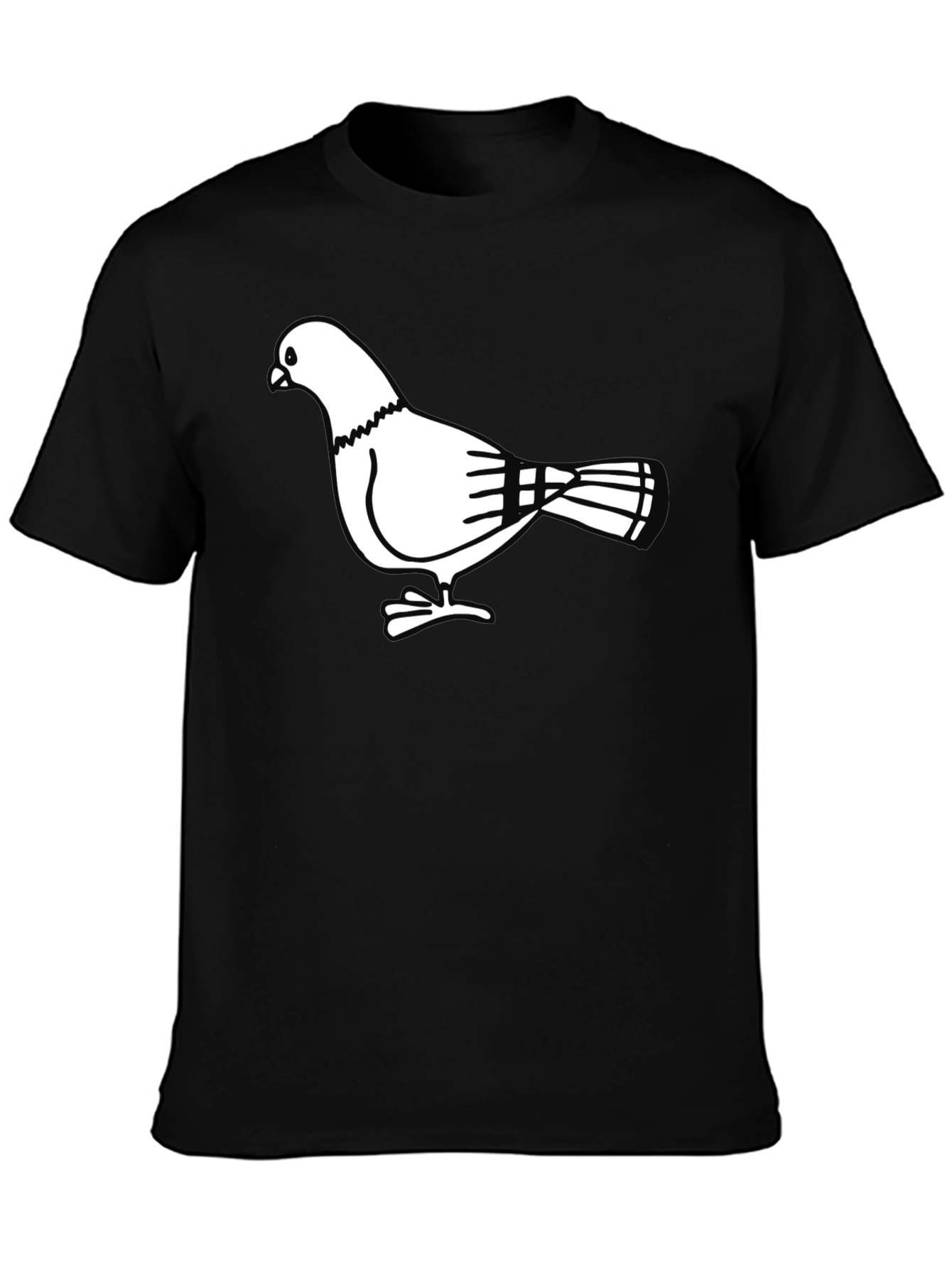 Pigeon Graphic T-Shirt - Black Cotton Tee