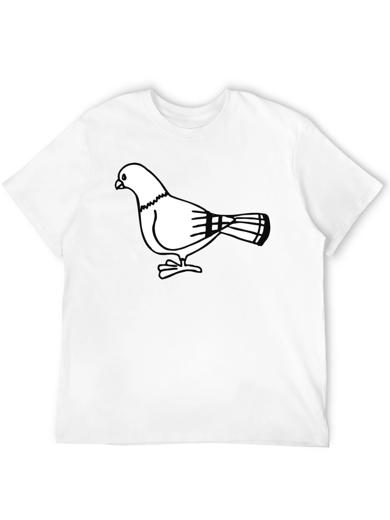 Pigeon Graphic T-Shirt - Black Cotton Tee