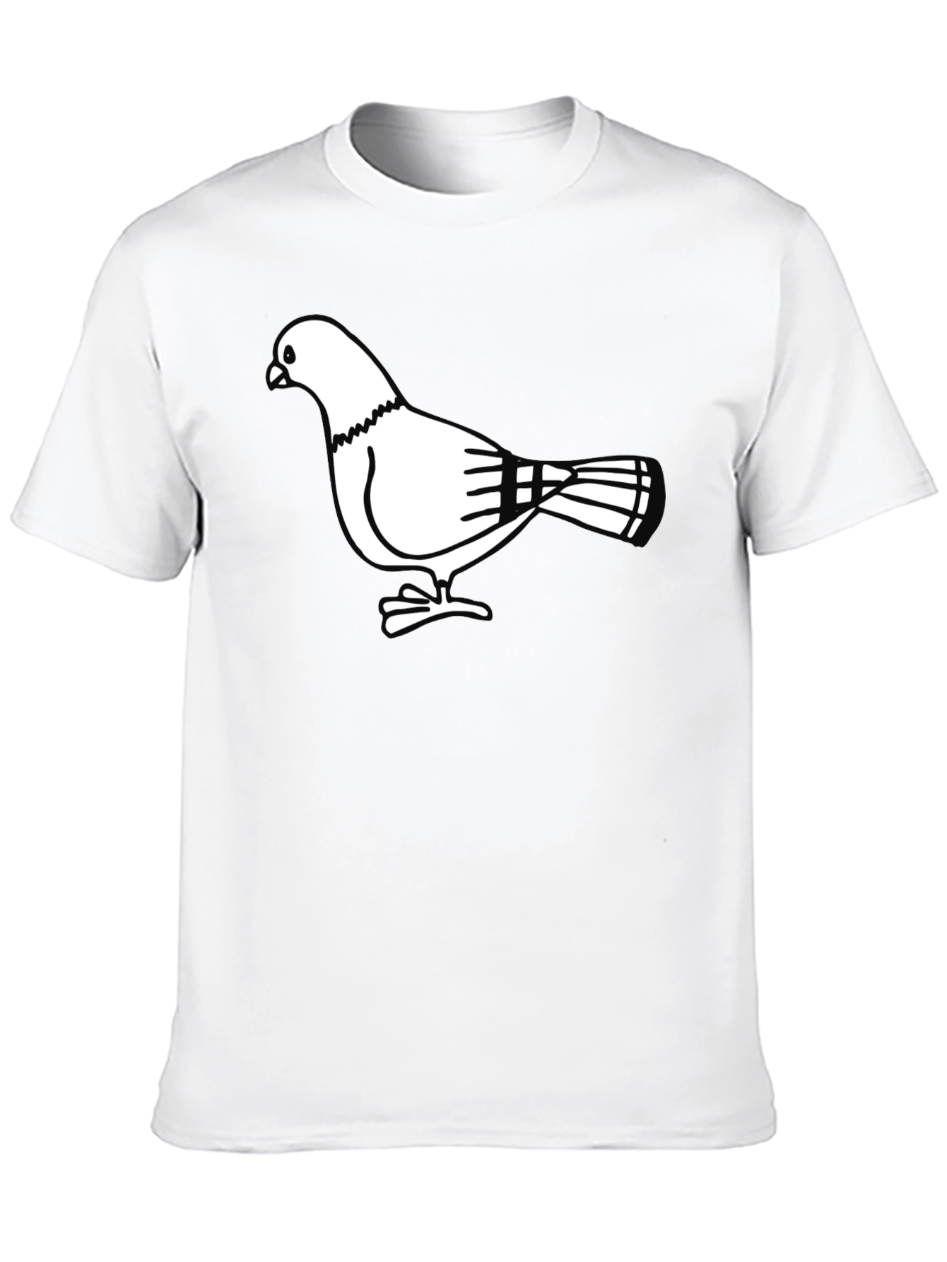 Pigeon Graphic T-Shirt - Black Cotton Tee