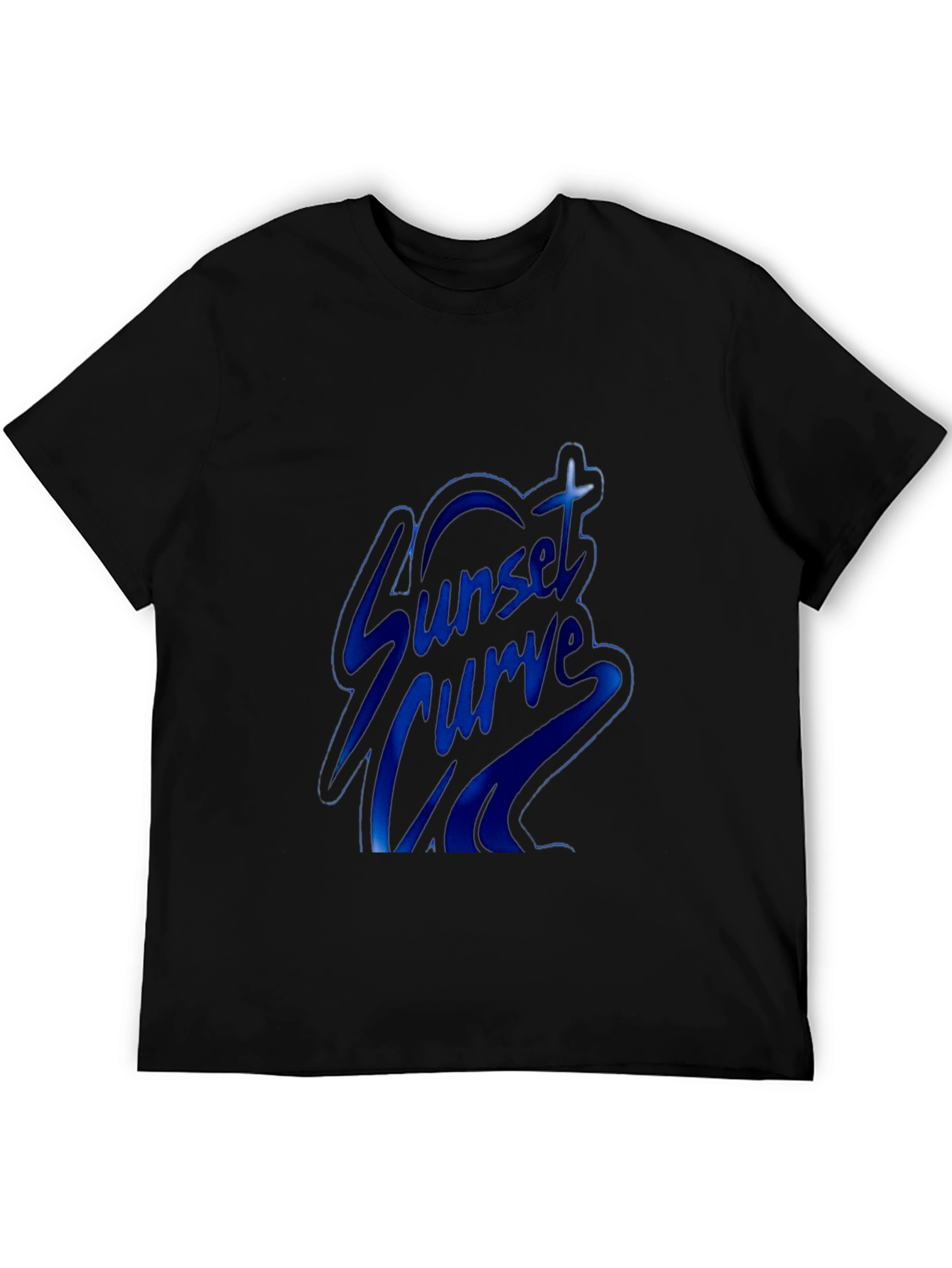 Sunset Curve Band Graphic Tee - Black Cotton