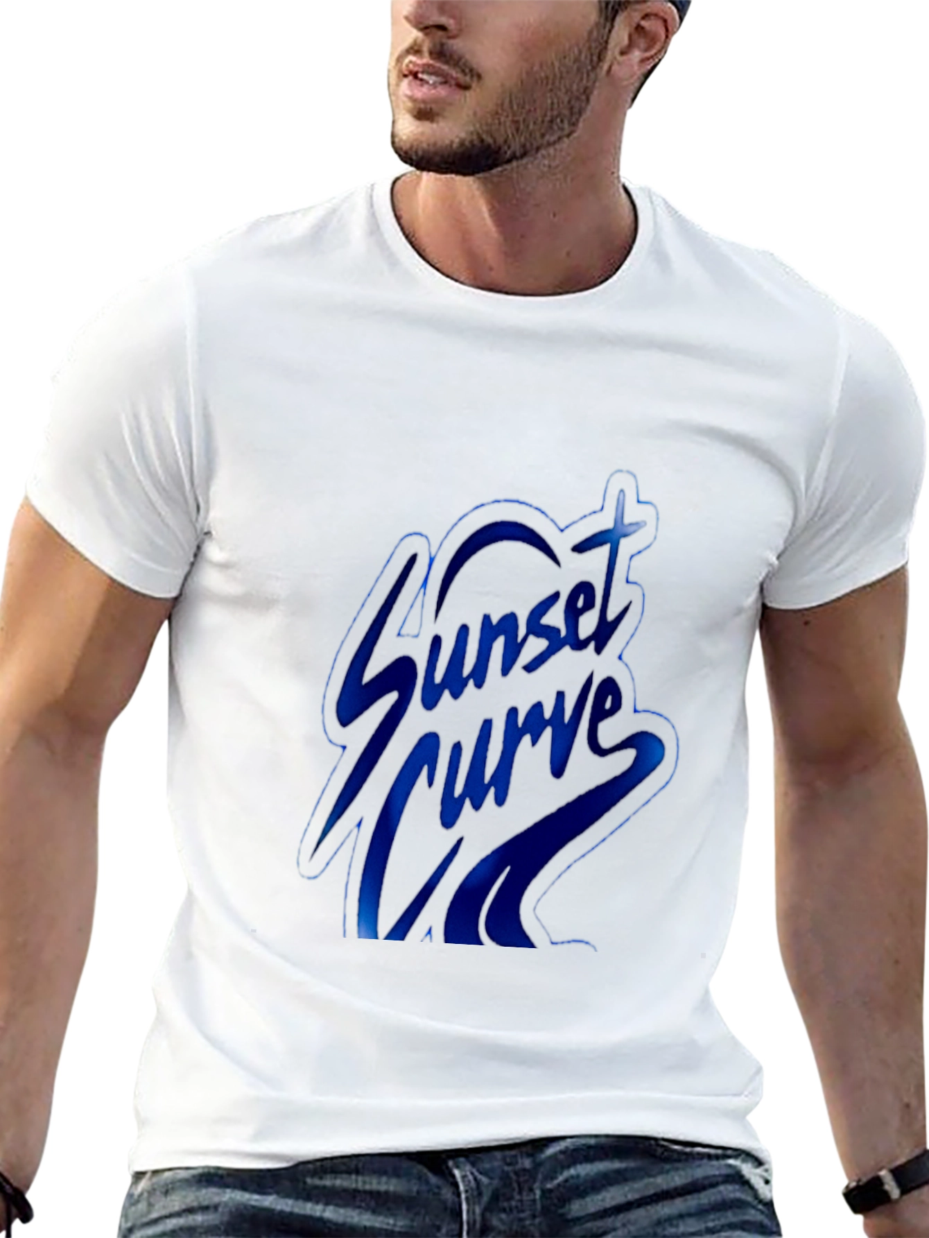 Sunset Curve Band Graphic Tee - Black Cotton
