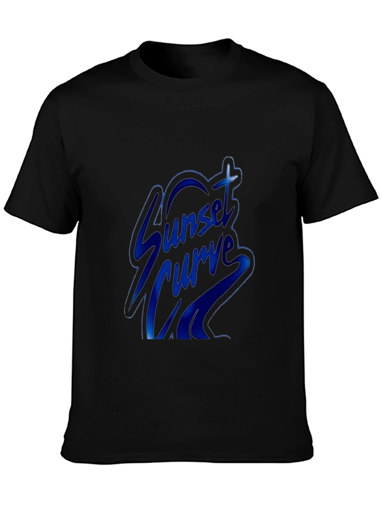 Sunset Curve Band Graphic Tee - Black Cotton