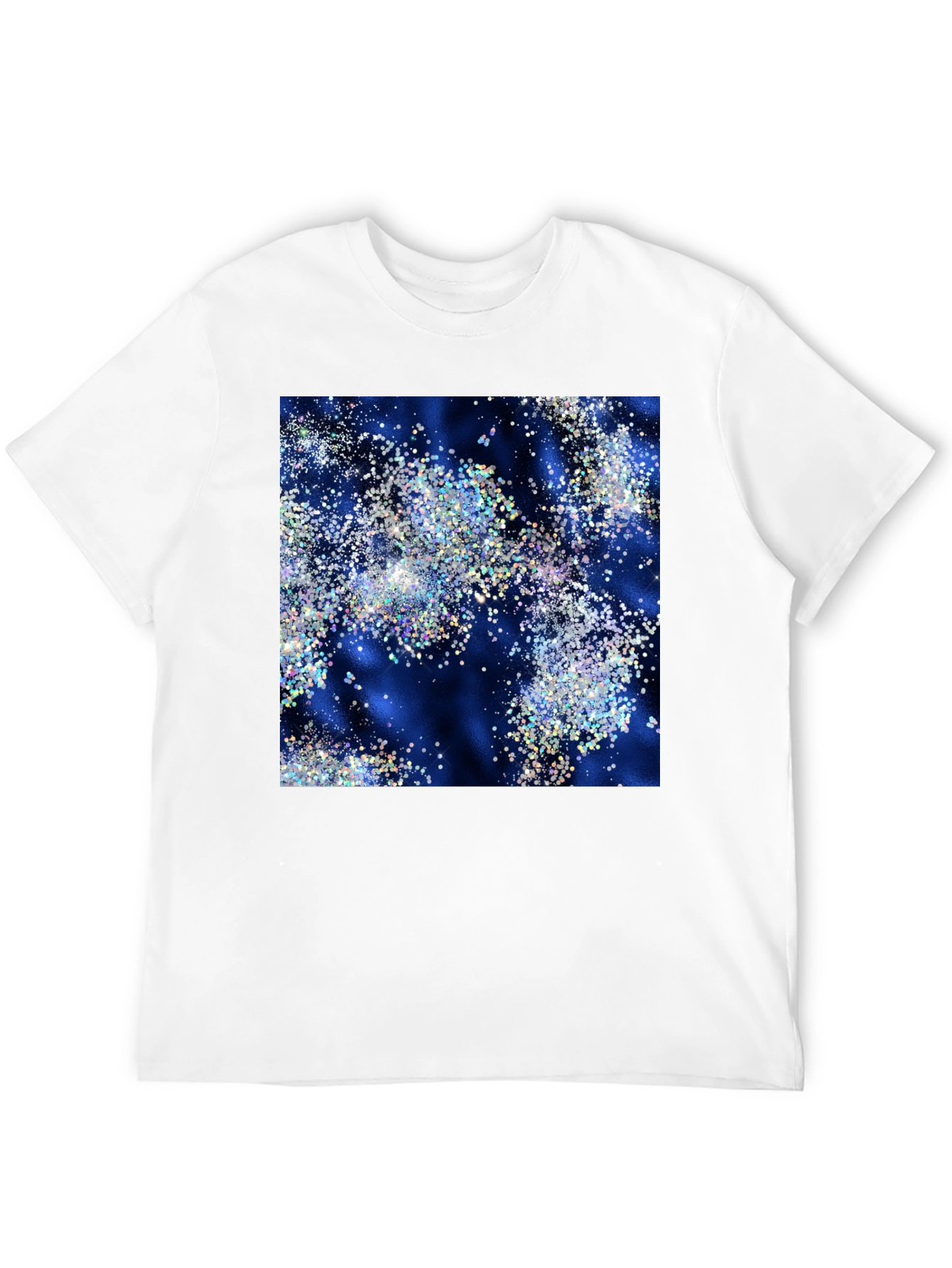 Sparkling Galaxy Print Black T-Shirt