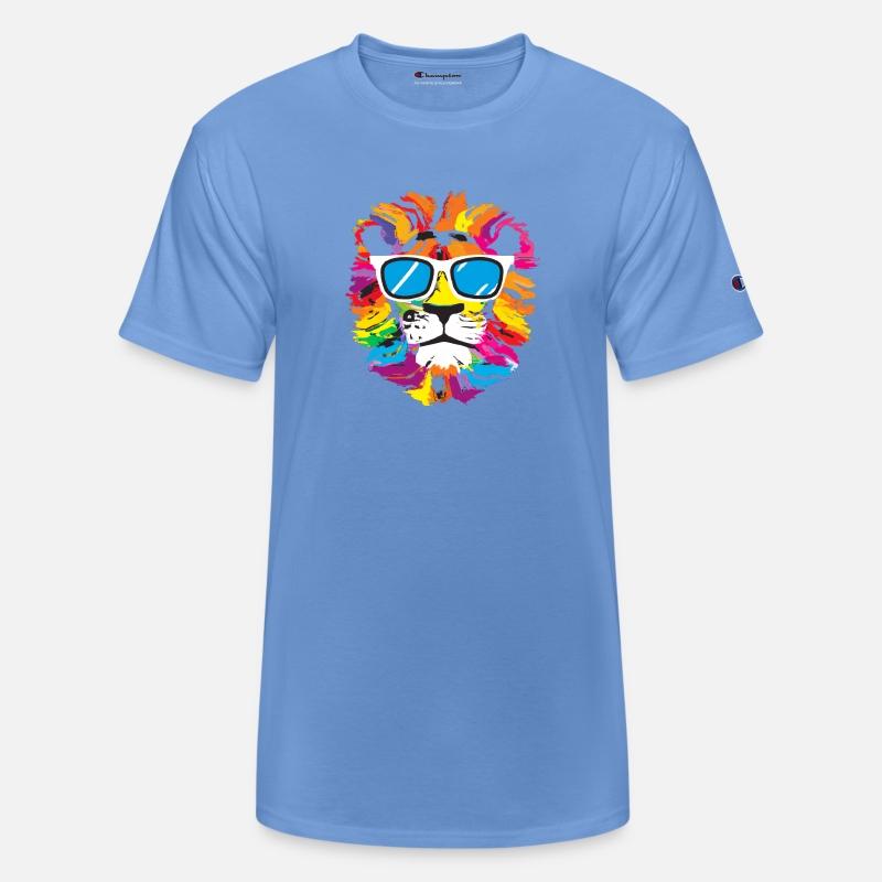 The Colorful Lion Head with Glasses