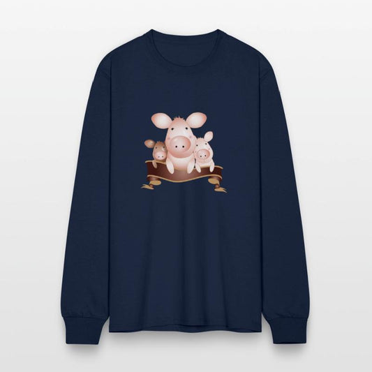 three adorable cute pigs with banner