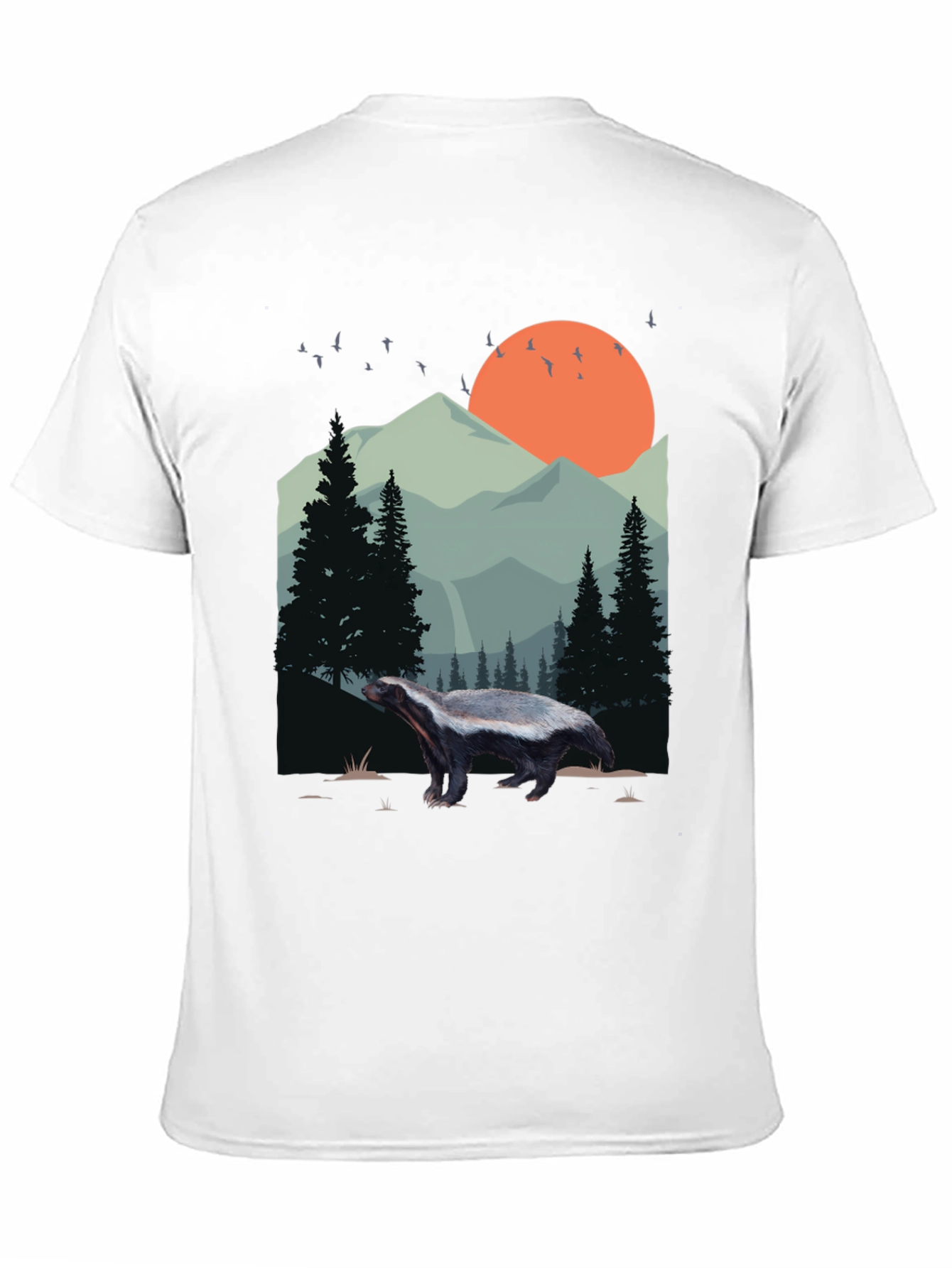 Wildlife Badger Graphic Tee - Nature Lover Shirt