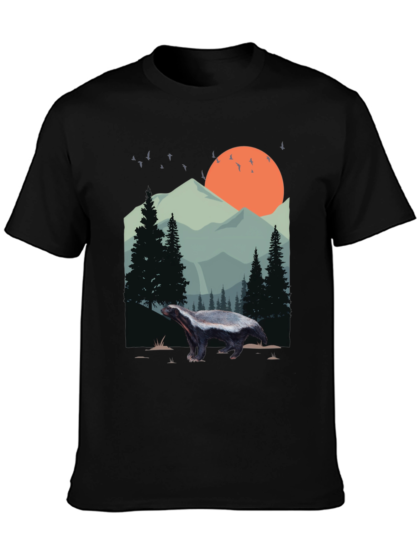 Wildlife Badger Graphic Tee - Nature Lover Shirt