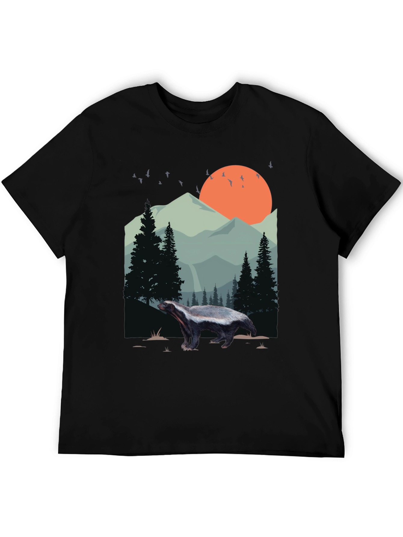 Wildlife Badger Graphic Tee - Nature Lover Shirt