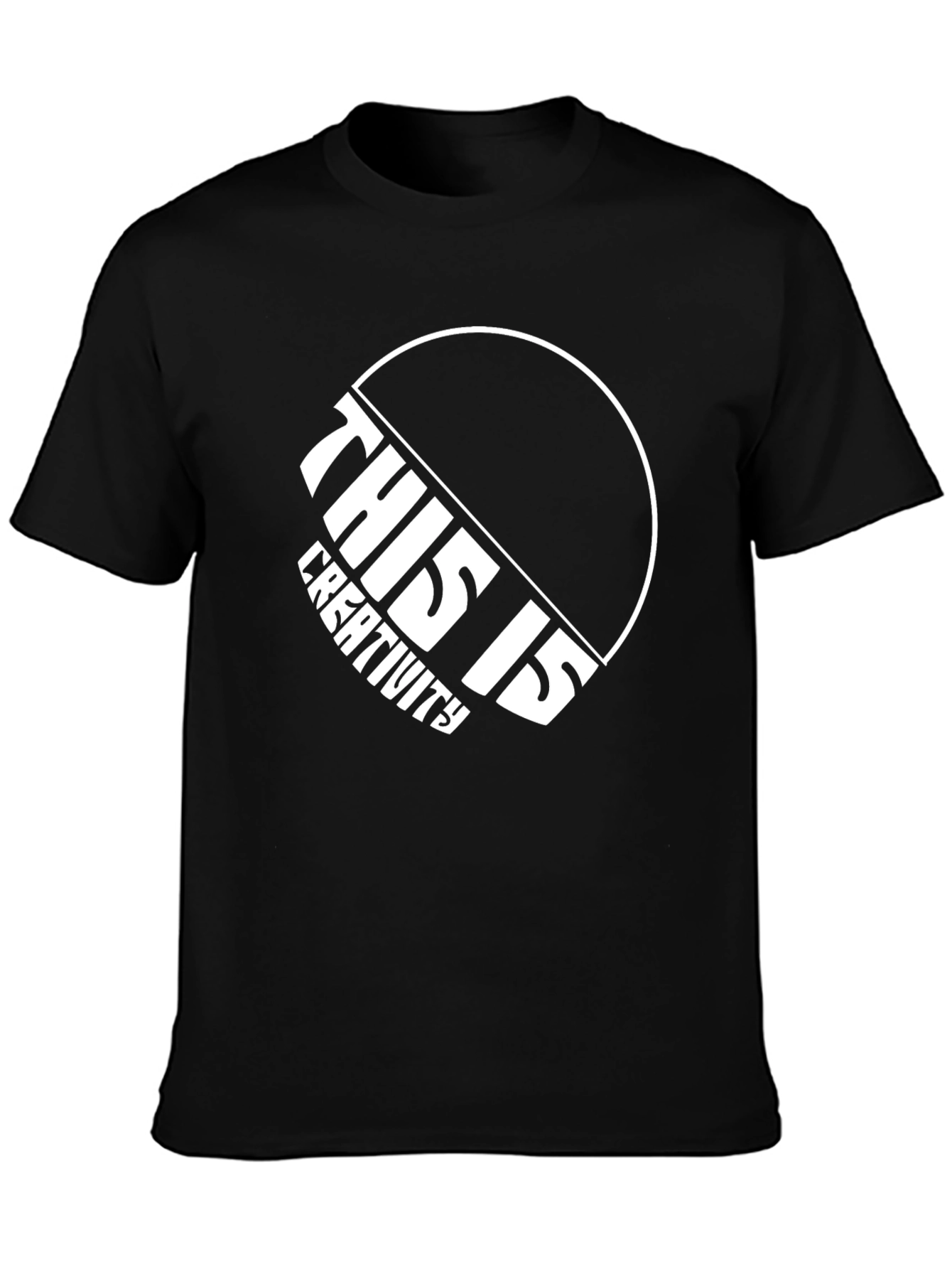 Creative Design Graphic Tee - Black