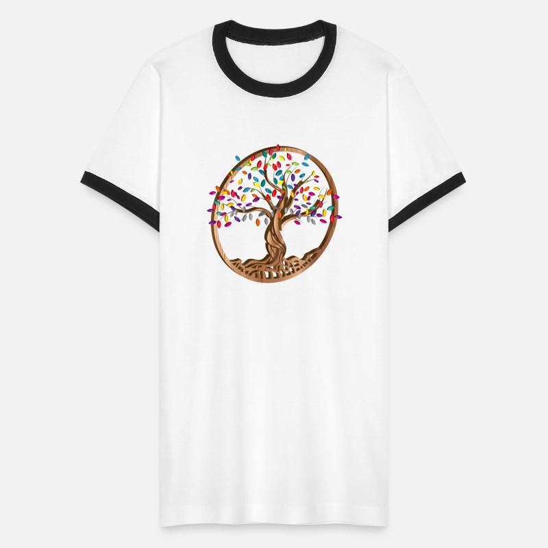 Tree medallion with colorful leaves in a wood look