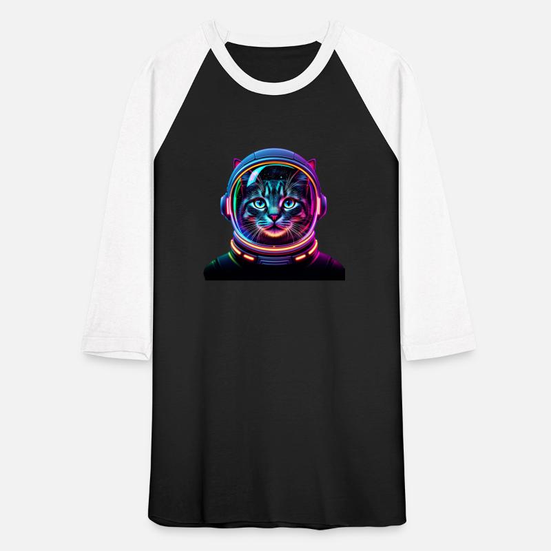 Trendy Funny Astronaut Cat Lightning rainbow neon