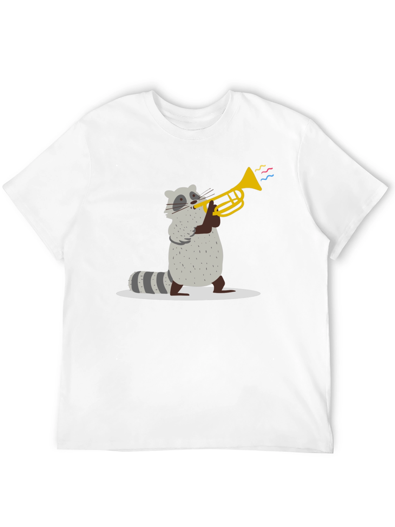 Raccoon Trumpet T-Shirt - Black Cotton Tee
