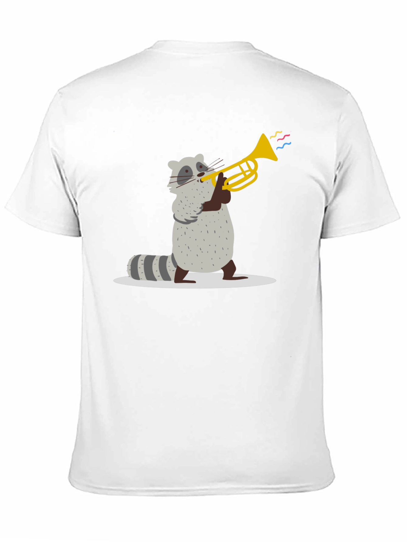 Raccoon Trumpet T-Shirt - Black Cotton Tee