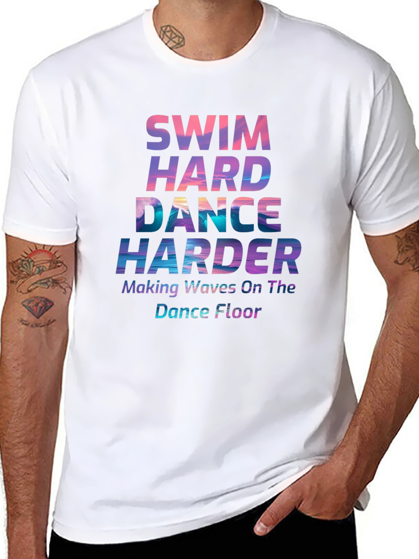 Swim Hard Dance Harder Graphic T-Shirt
