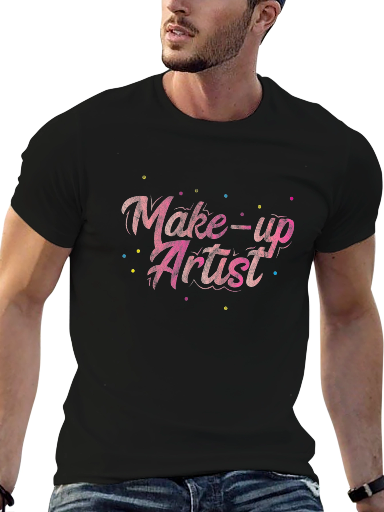 Make-up Artist Black Graphic T-Shirt