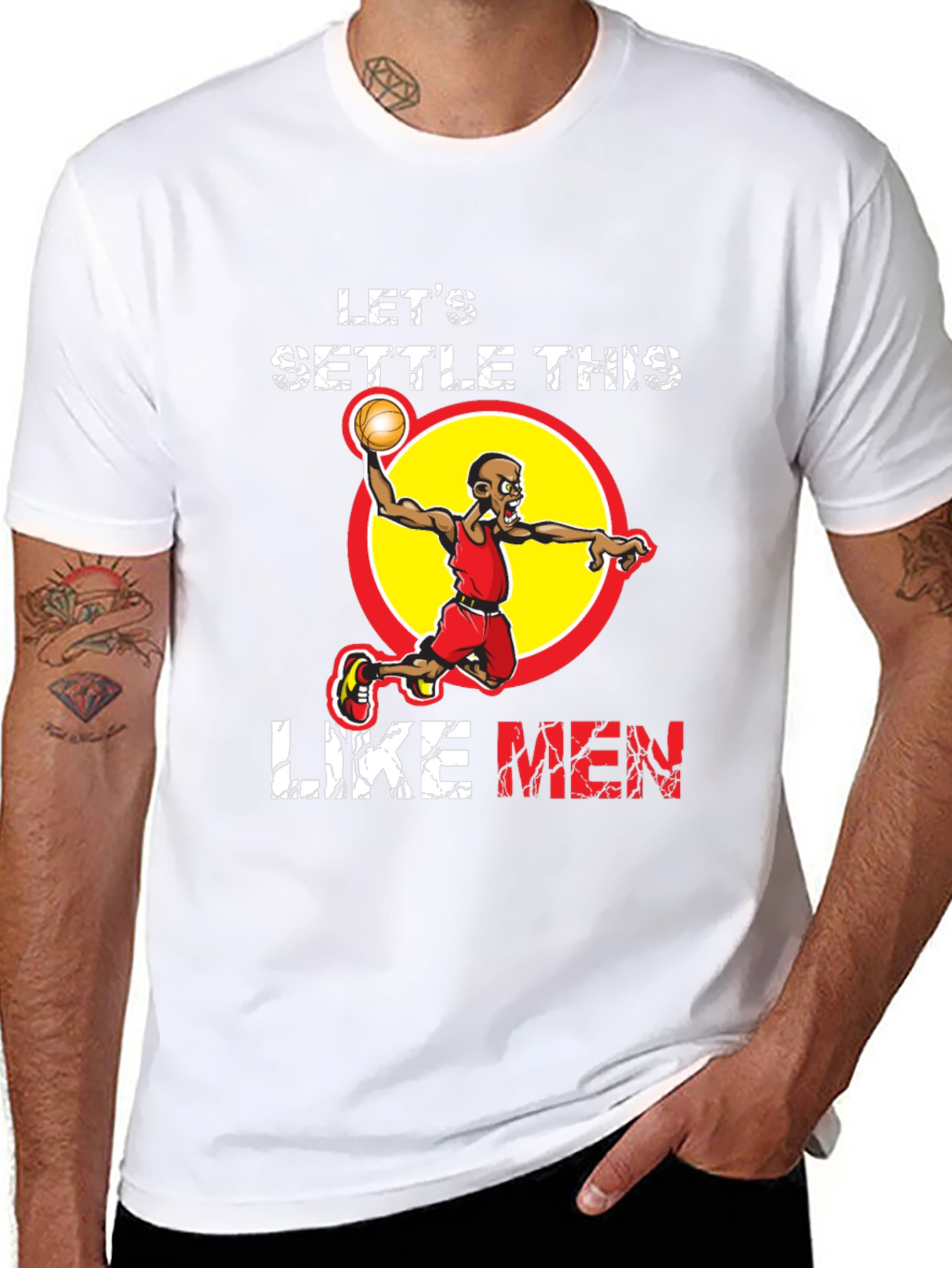 Lets Settle This Like Men Basketball Graphic T-Shirt