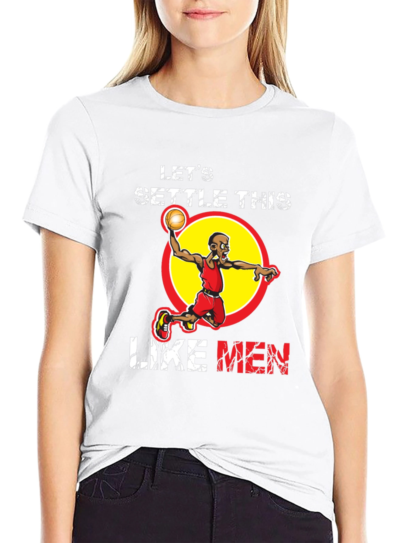 Lets Settle This Like Men Basketball Graphic T-Shirt