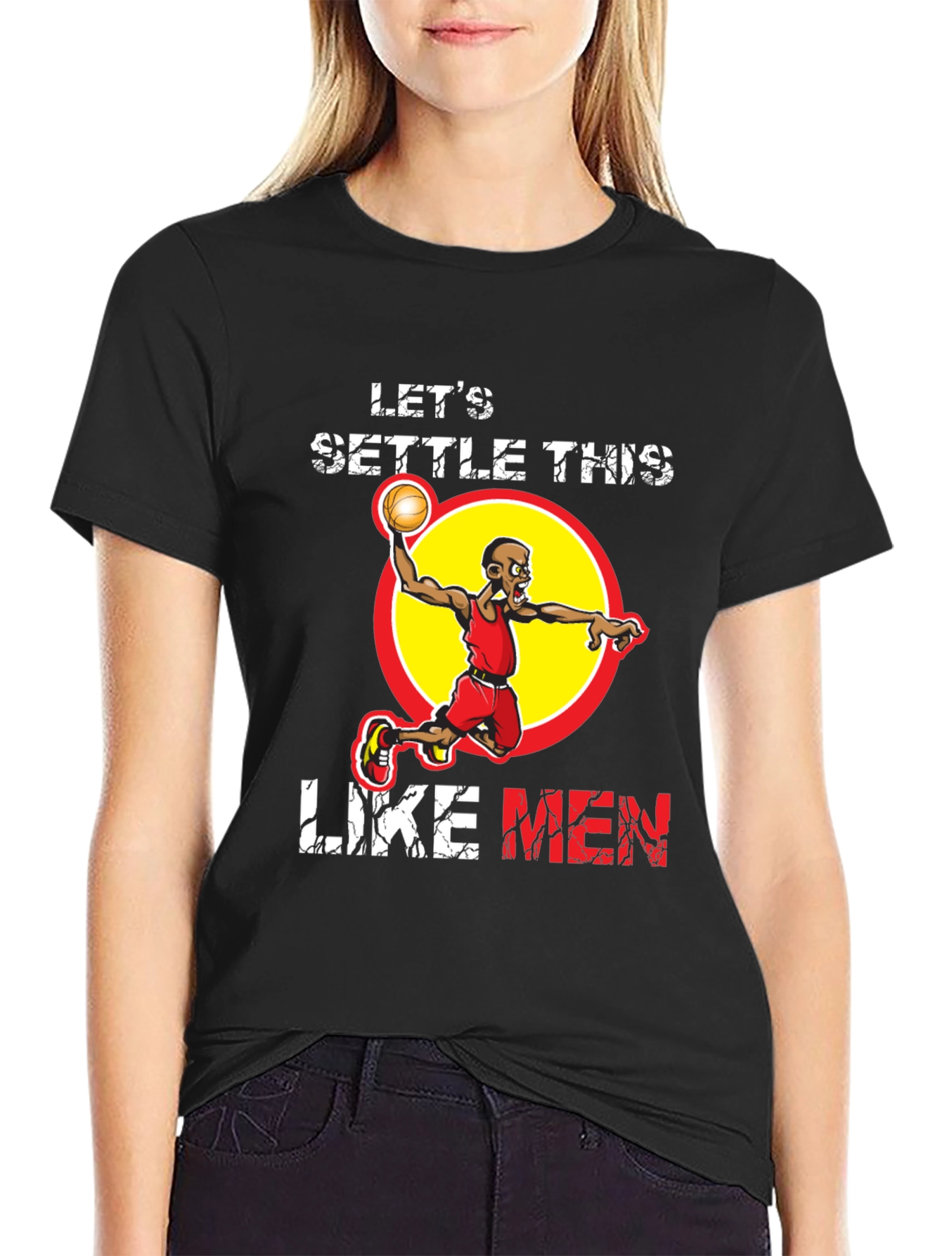 Lets Settle This Like Men Basketball Graphic T-Shirt