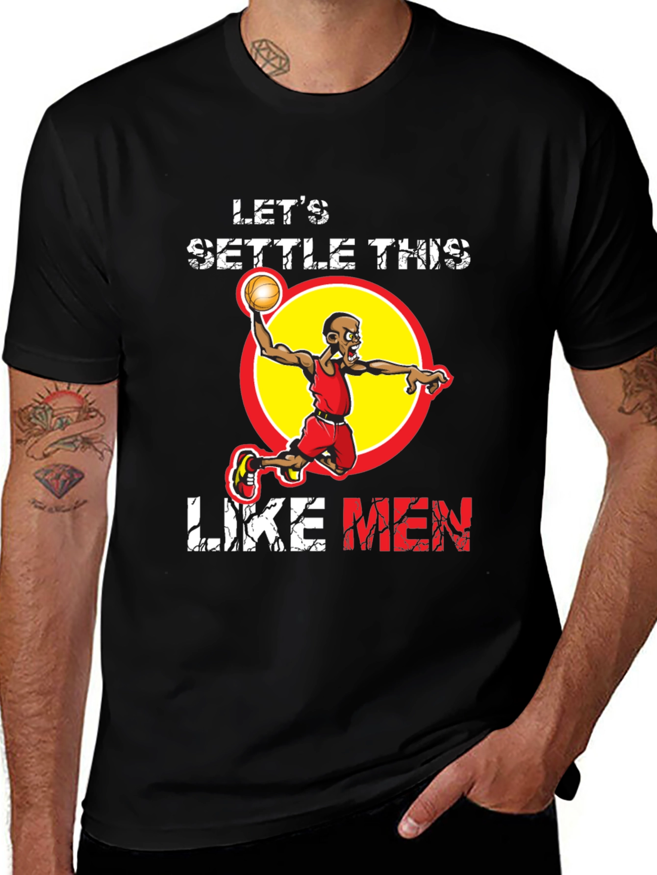 Lets Settle This Like Men Basketball Graphic T-Shirt