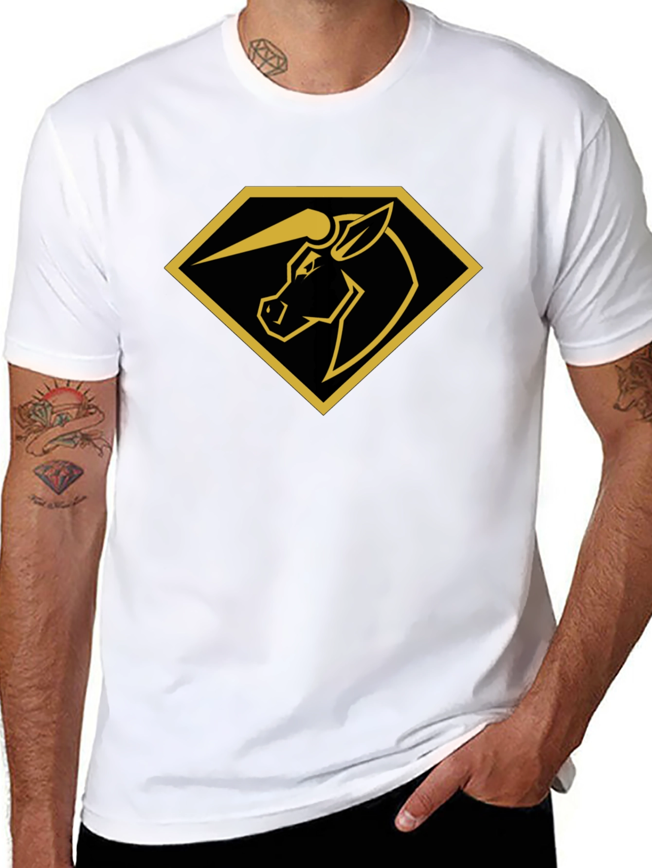 Unicorn Diamond Graphic Tee - Black