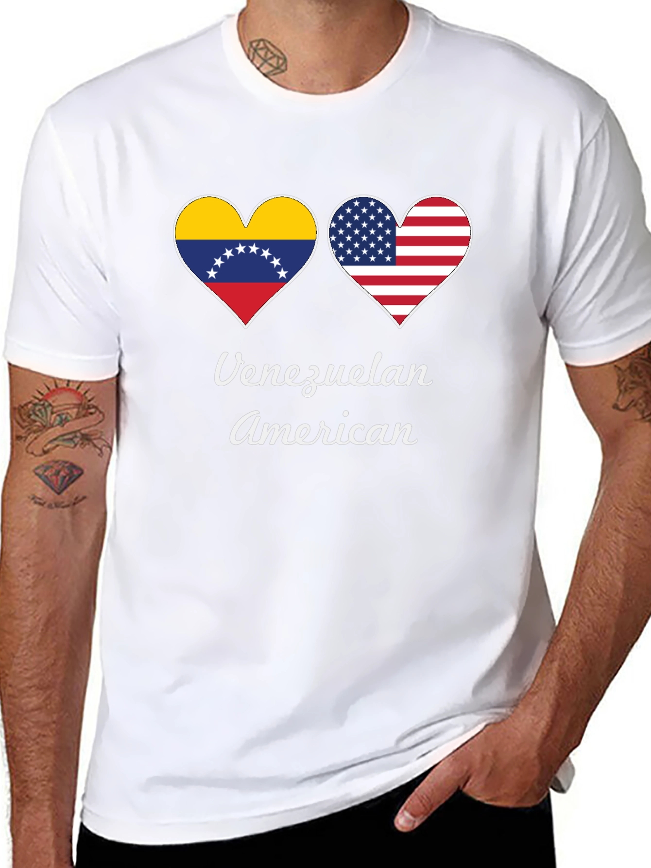 Venezuelan American Heart Flag T-Shirt