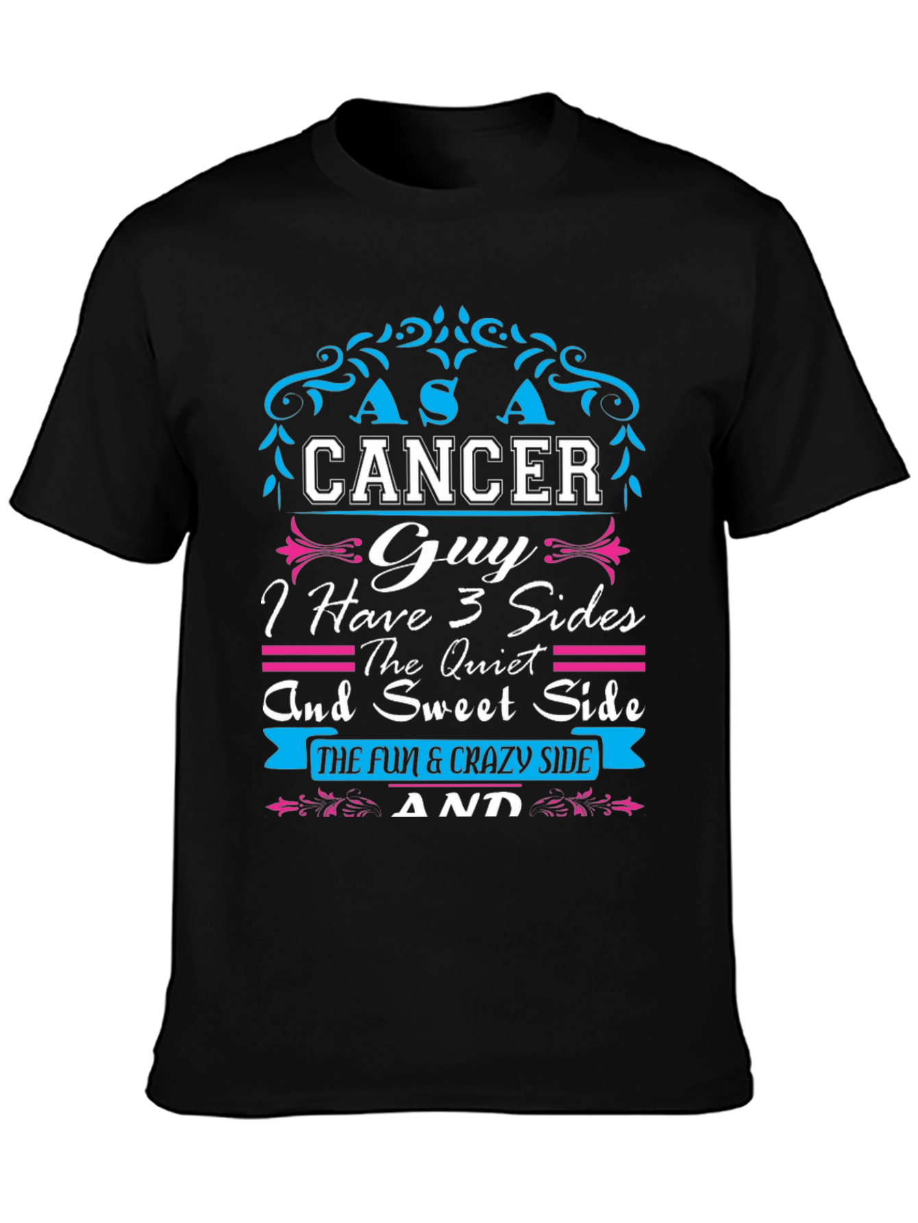 Cancer Guy 3 Sides T-Shirt - Zodiac Gift
