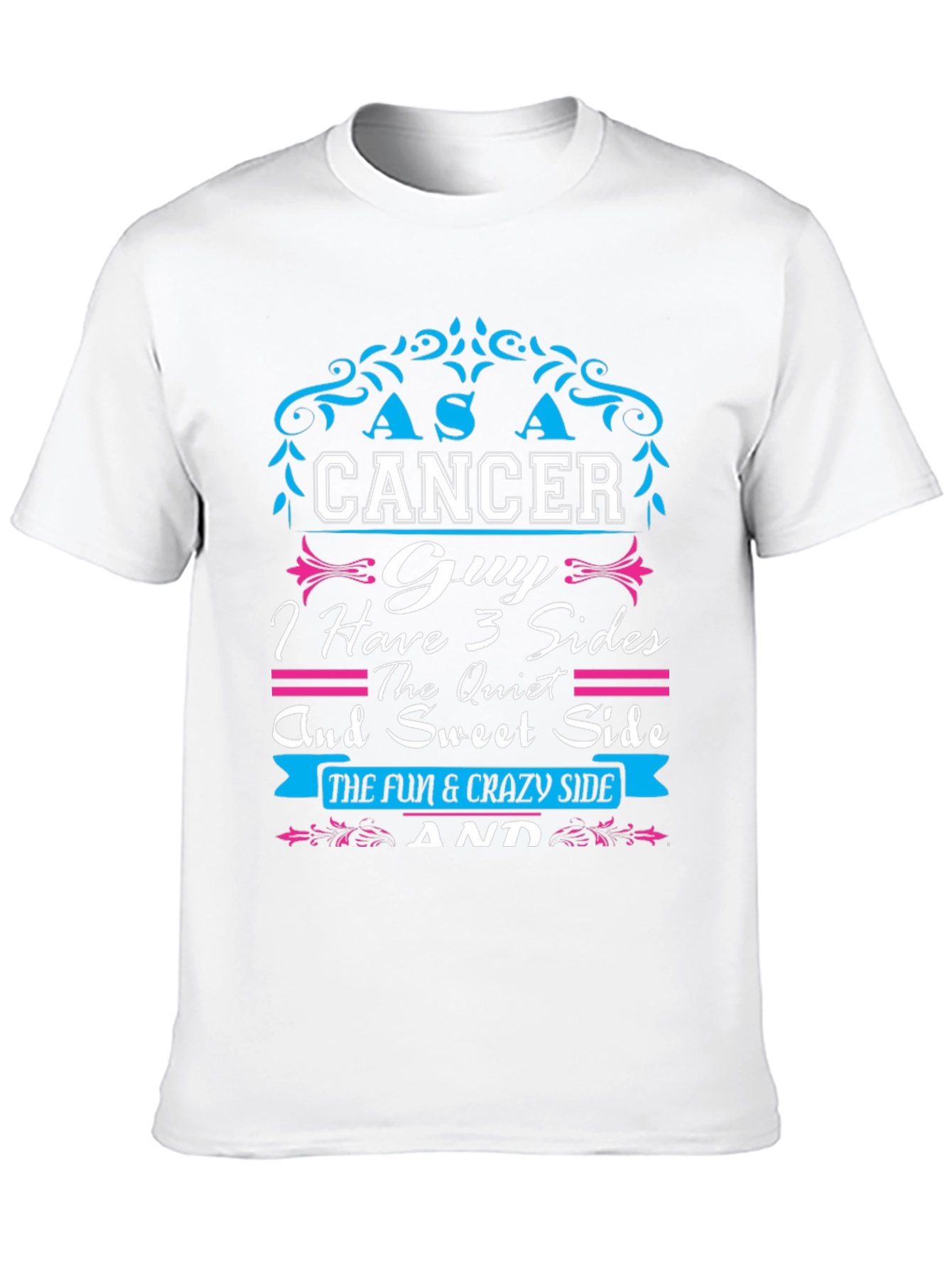Cancer Guy 3 Sides T-Shirt - Zodiac Gift