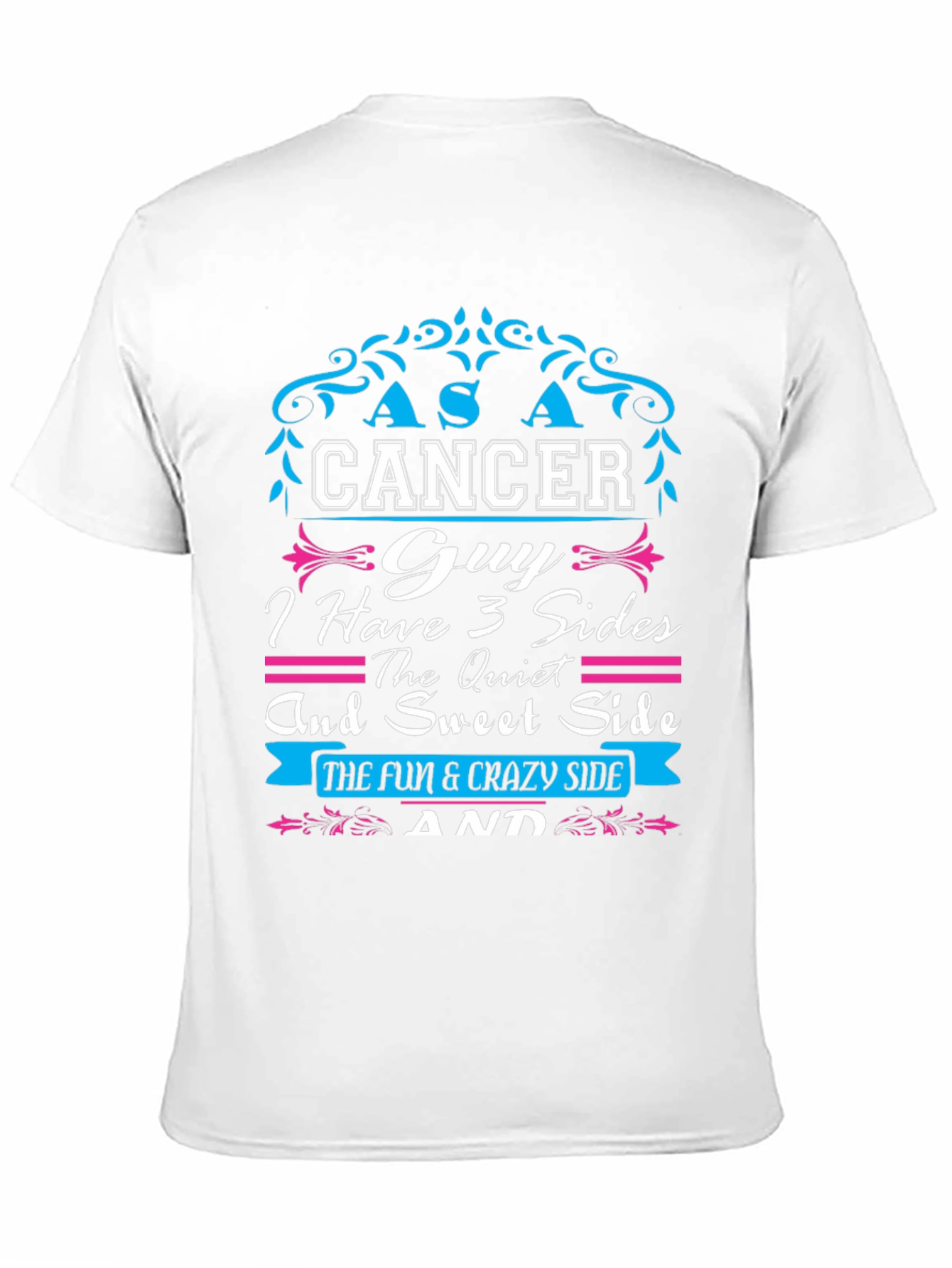 Cancer Guy 3 Sides T-Shirt - Zodiac Gift