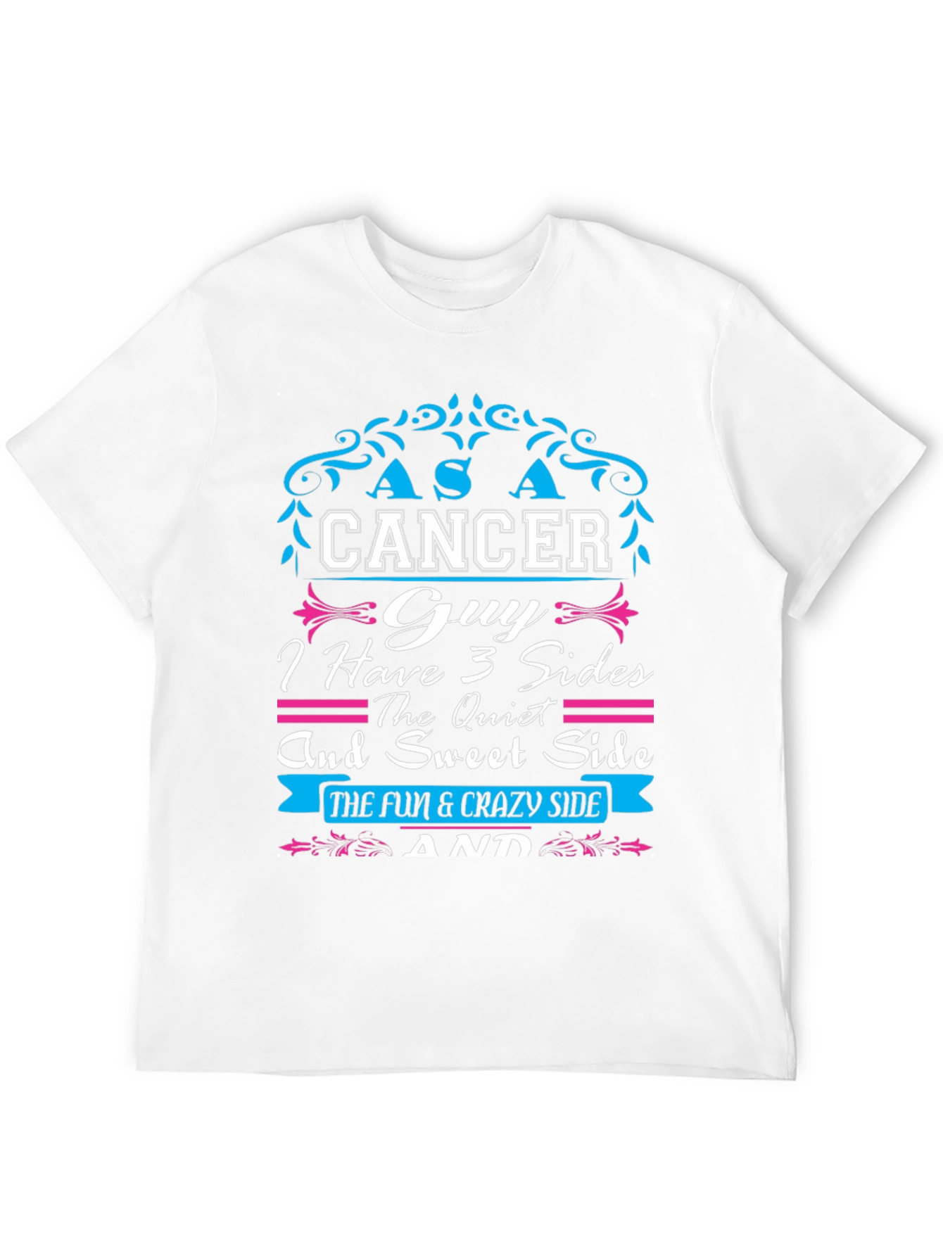 Cancer Guy 3 Sides T-Shirt - Zodiac Gift