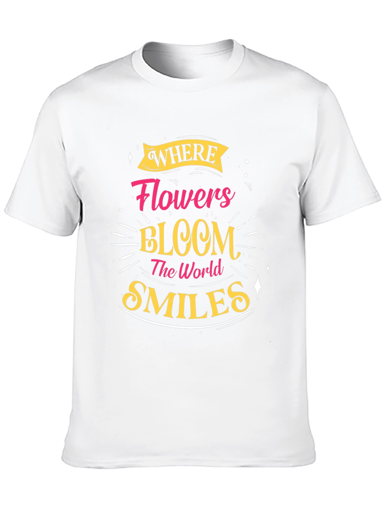 Floral Bloom Smiles Black Graphic Tee