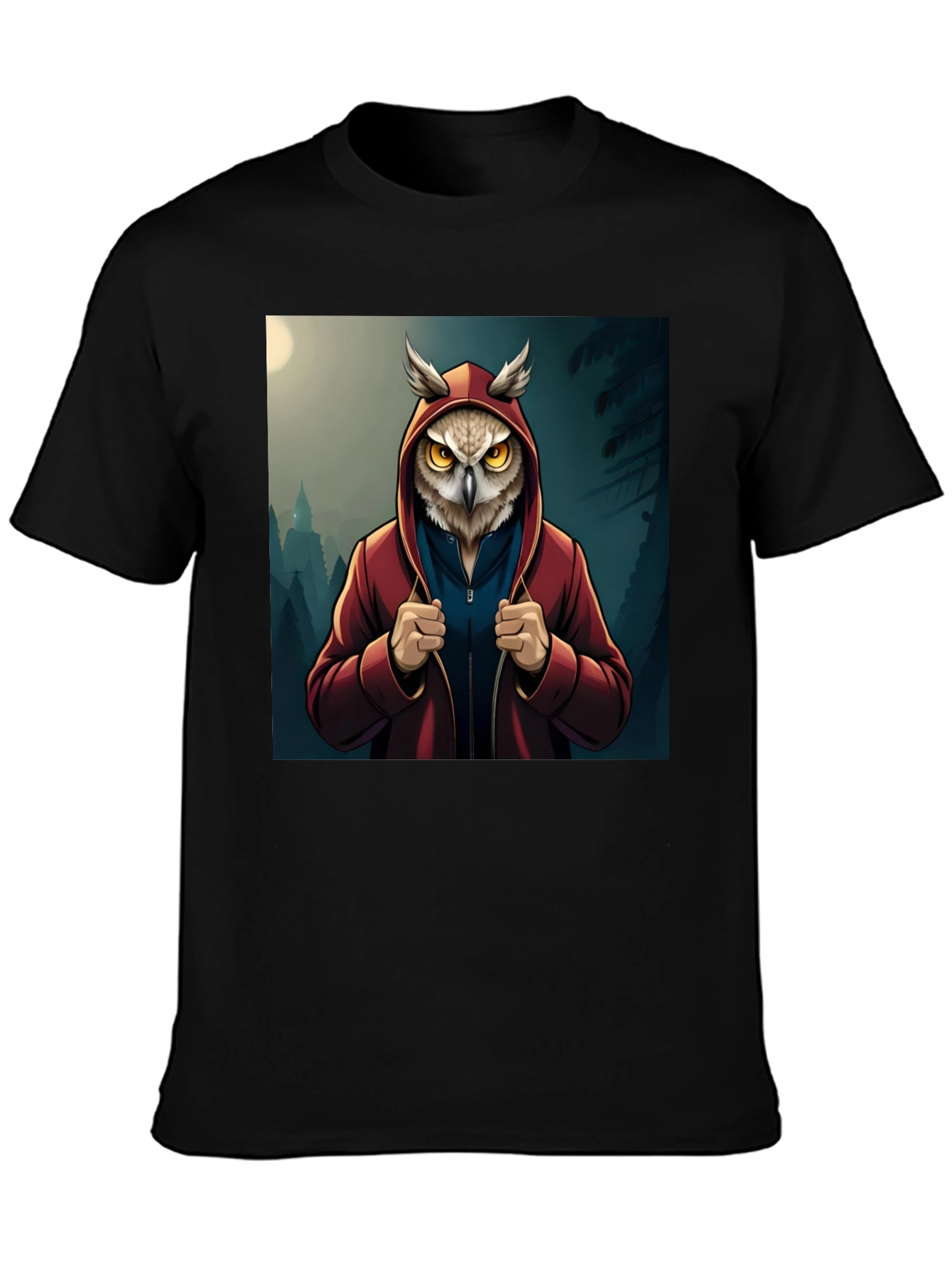 Owl Hoodie Graphic T-Shirt