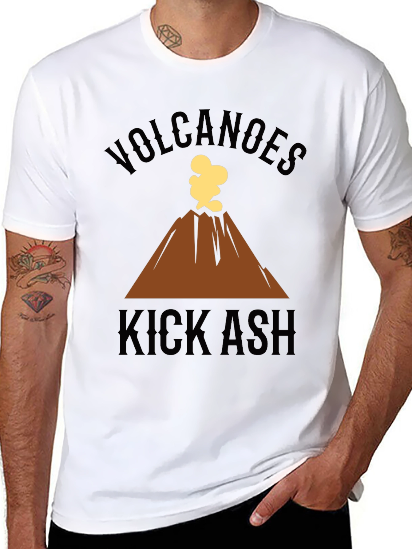 Volcanoes Kick Ash Graphic Tee - Black