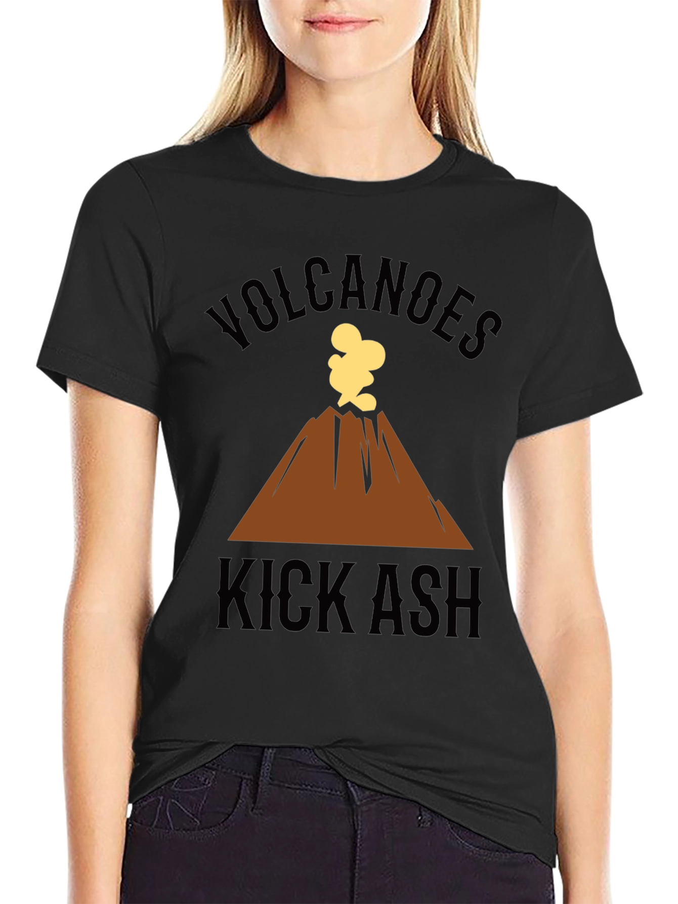 Volcanoes Kick Ash Graphic Tee - Black