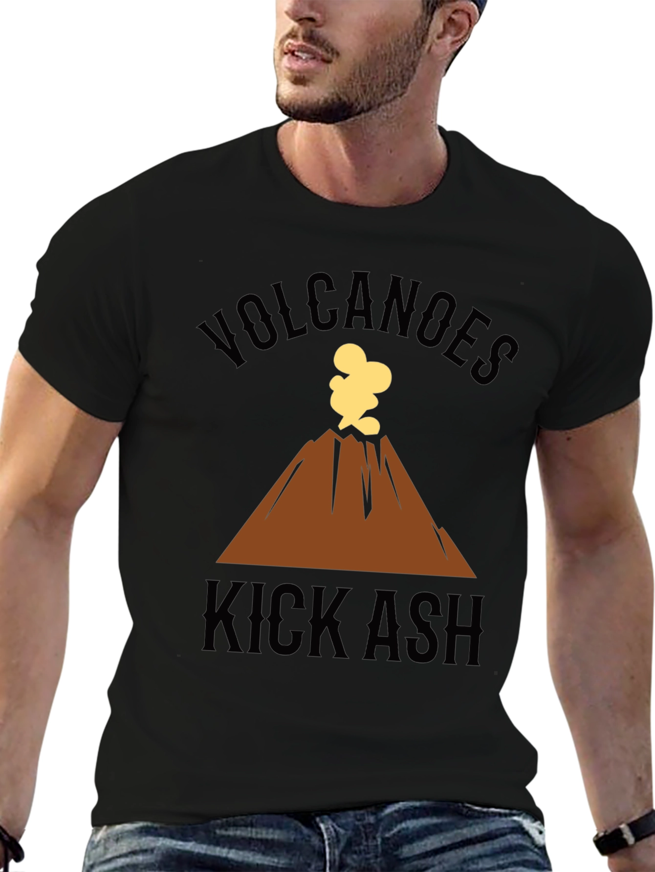 Volcanoes Kick Ash Graphic Tee - Black