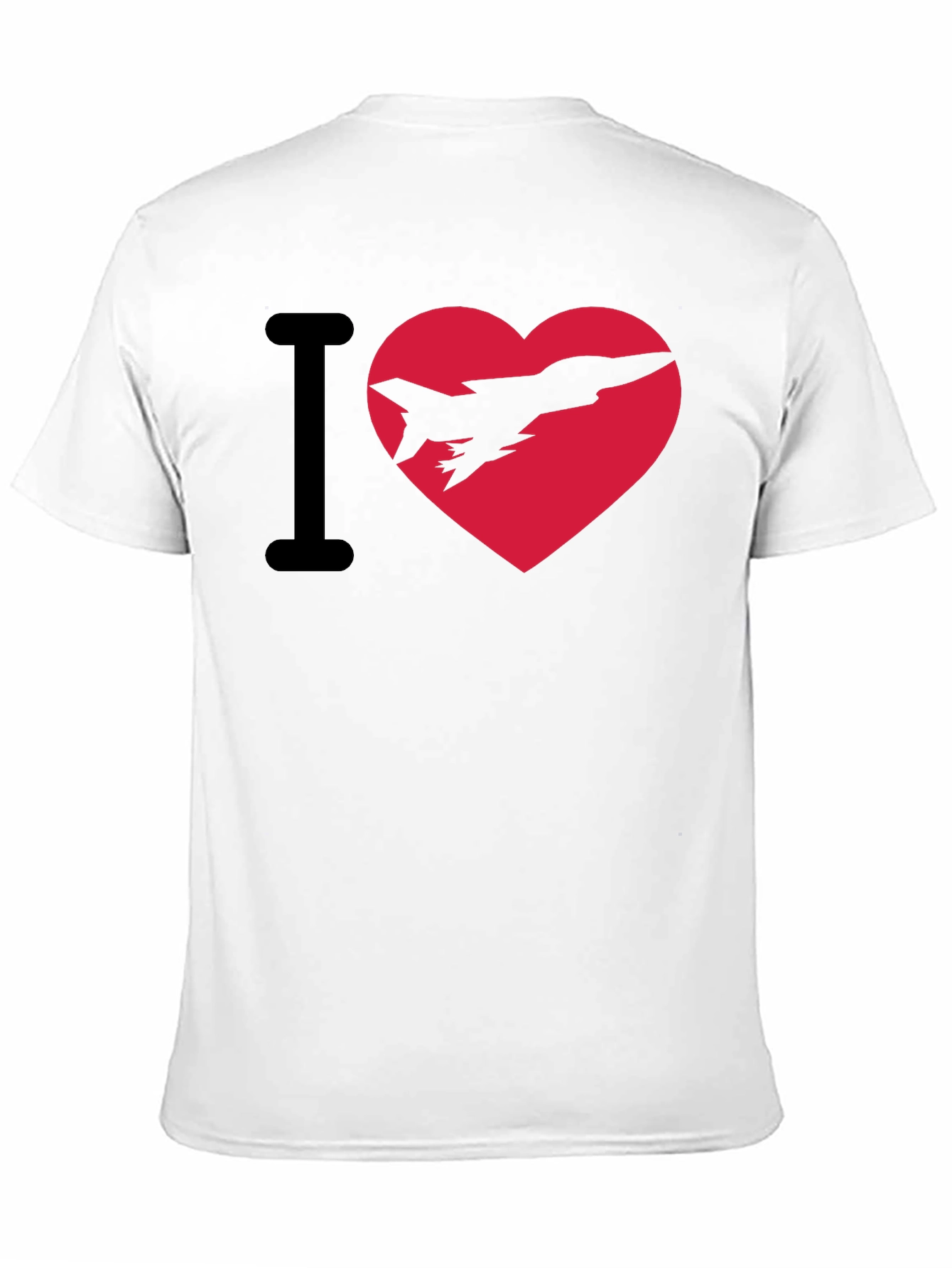 I Heart Jets Black Cotton Graphic Tee